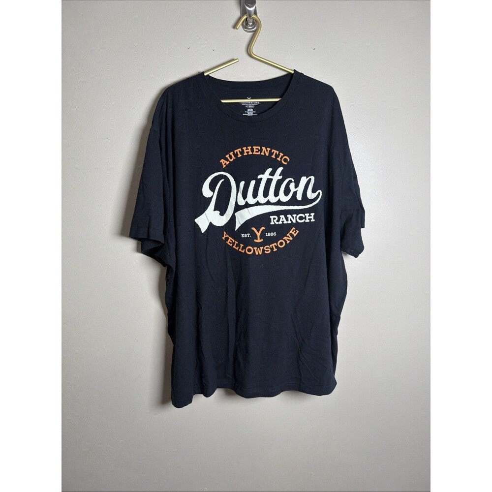 Auth Yellowstone Dutton Ranch T Shirt Black  SZ 4XB SS Brand Logo Western A0027